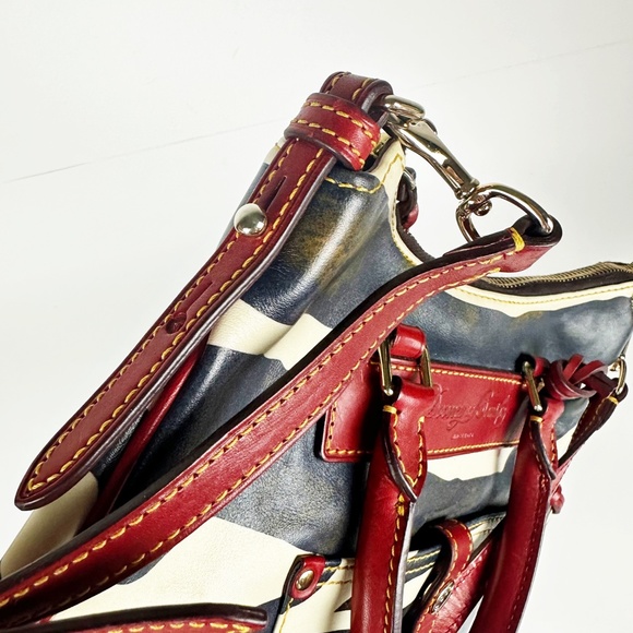 Dooney & Bourke Zebra Print Red Leather Hobo Western Satchel Crossbody Bag Purse - Picture 10 of 16